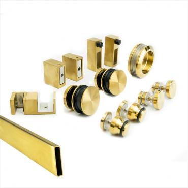 STYLE SLIDING SHOWER HARDWARE (Brushed Brass)