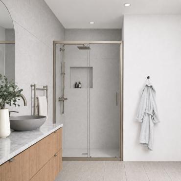 AVANTI : SINGLE SLIDING : FRONT & RETURN PANELS - BRUSHED NICKEL