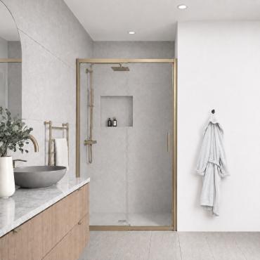 AVANTI : SINGLE SLIDING : FRONT & RETURN PANELS - BRUSHED GOLD