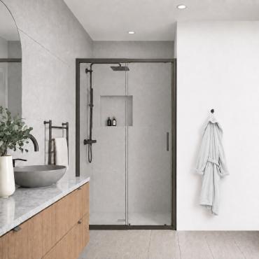 AVANTI : SINGLE SLIDING : FRONT & RETURN PANELS - BRUSHED GUNMETAL