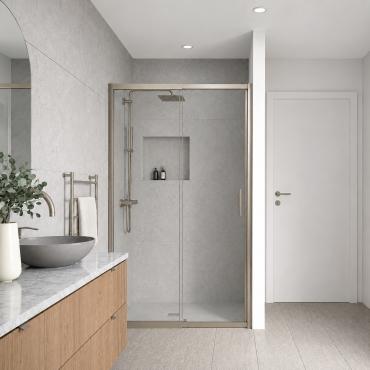 AVANTI : SINGLE SLIDING : FRONT & RETURN PANELS - BRUSHED NICKEL