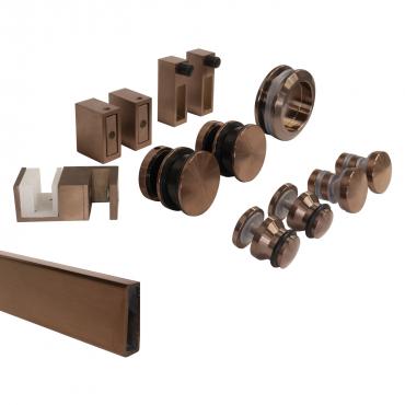 STYLE SLIDING SHOWER HARDWARE (Brushed Copper)