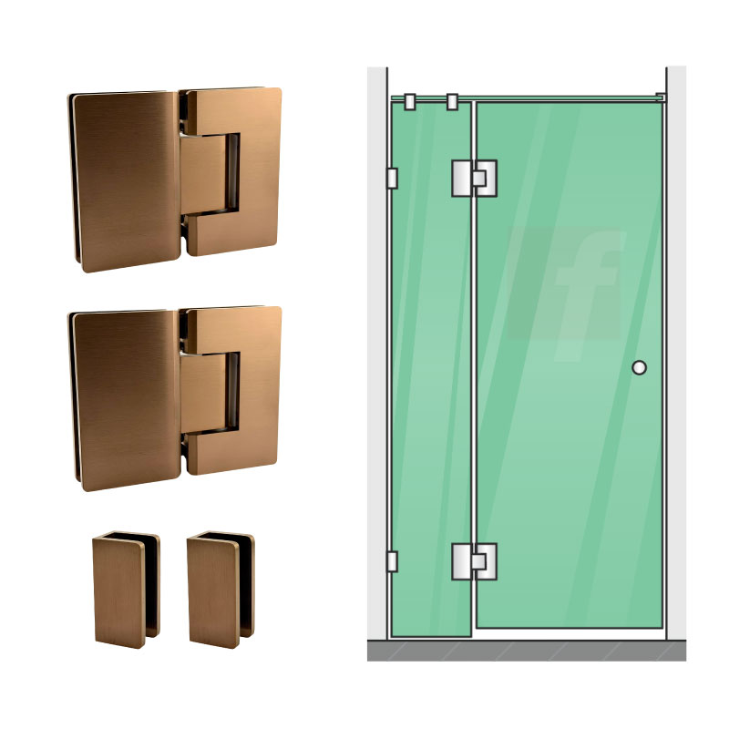 2 PANEL A (IN-LINE) WITH BRUSHED COPPER HARDWARE