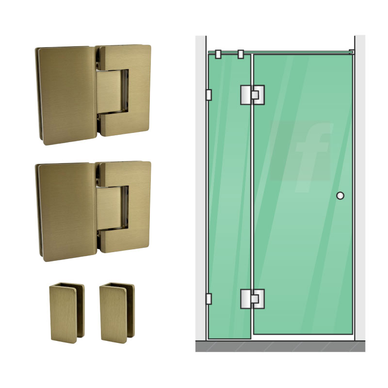 2 PANEL A (IN-LINE) WITH BRUSHED GOLD HARDWARE