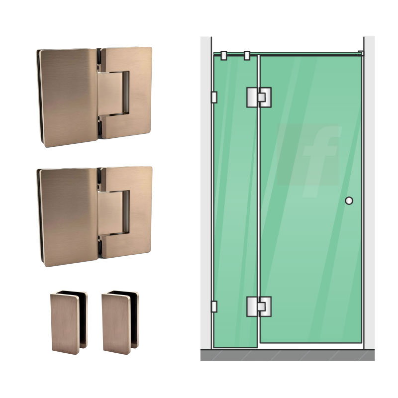 2 PANEL A (IN-LINE) WITH BRUSHED BRONZE HARDWARE