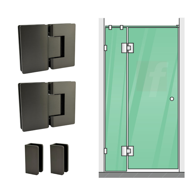 2 PANEL A (IN-LINE) WITH BRUSHED GUNMETAL HARDWARE