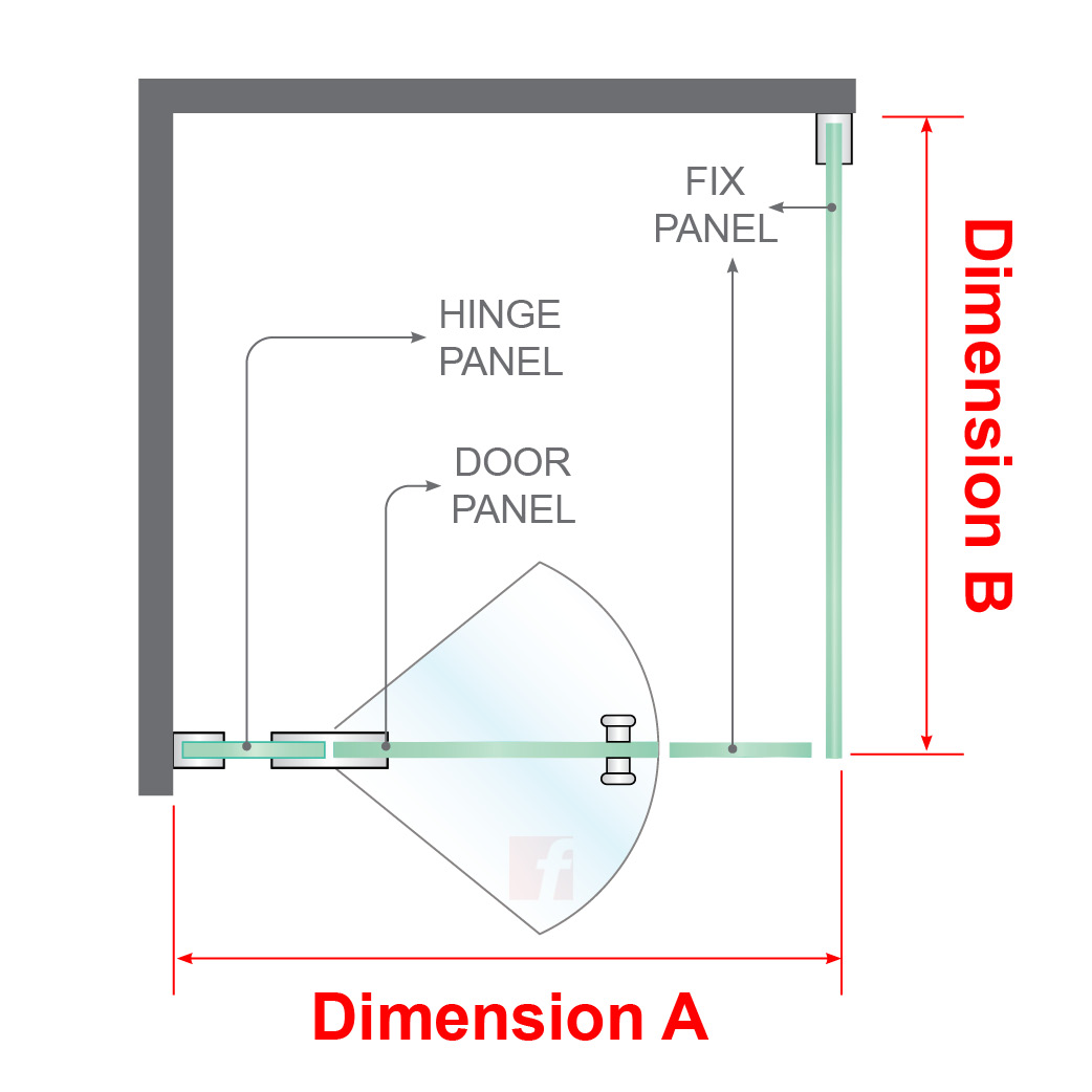 4 PANEL CORNER SCREEN WITH MATTE BLACK HARDWARE