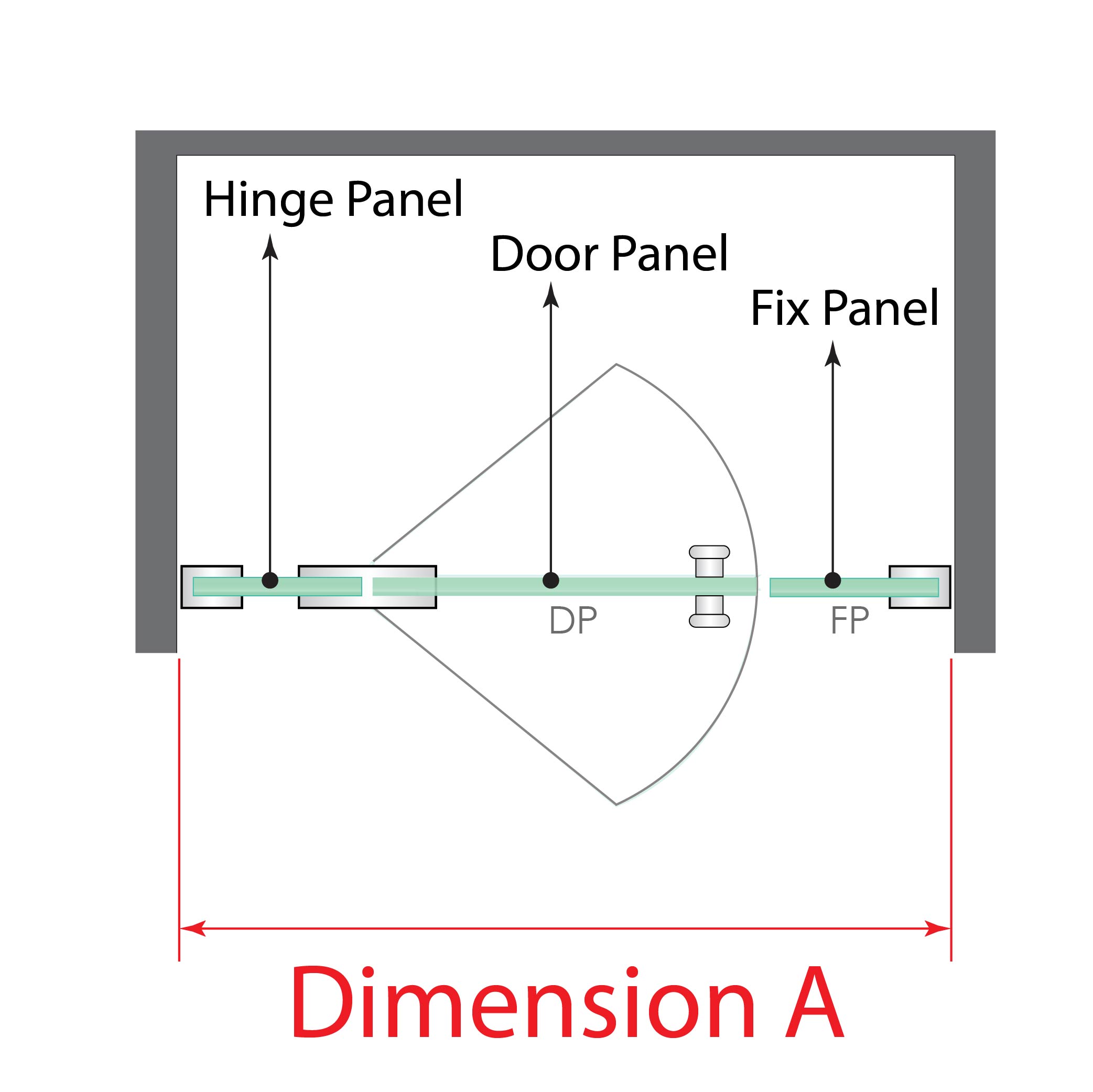 3 PANEL INLINE SCREEN WITH BRUSHED BRASS HARDWARE