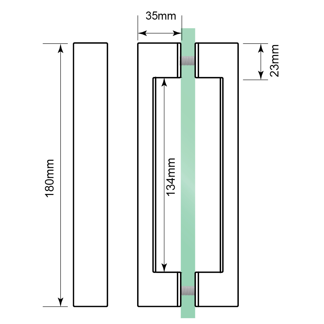 2 Panel (B) D-Handle (In-Line Showers)