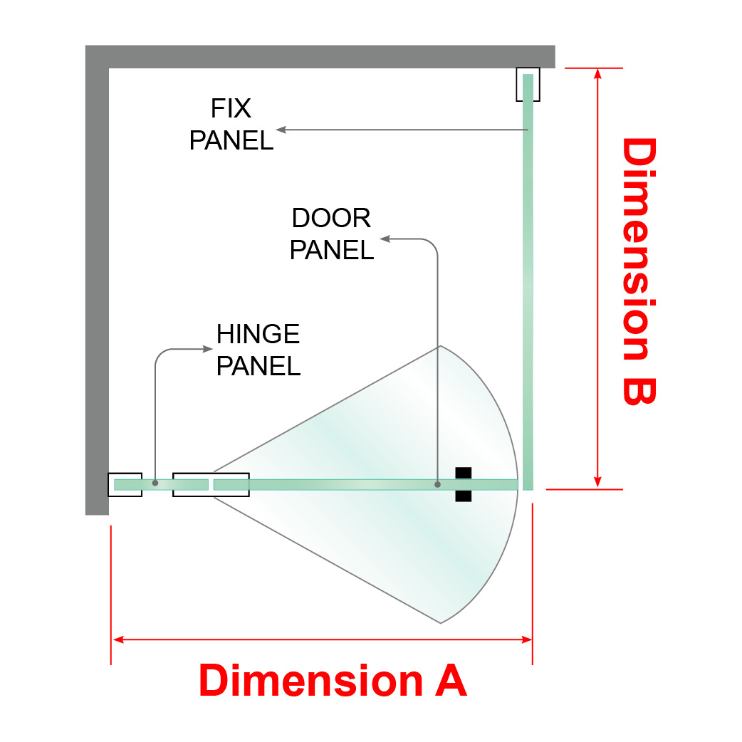 3 Panel (A)  D-Handle (Corner Showers)