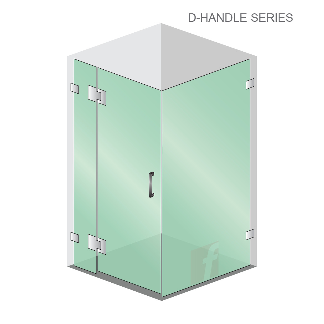 3 Panel (A)  D-Handle (Corner Showers)