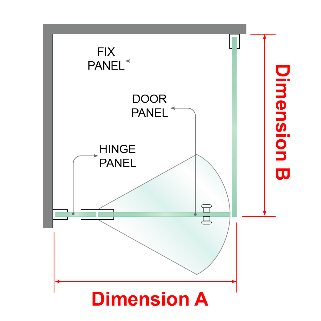 3 PANEL A CORNER SCREEN WITH CHROME PLATED HARDWARE