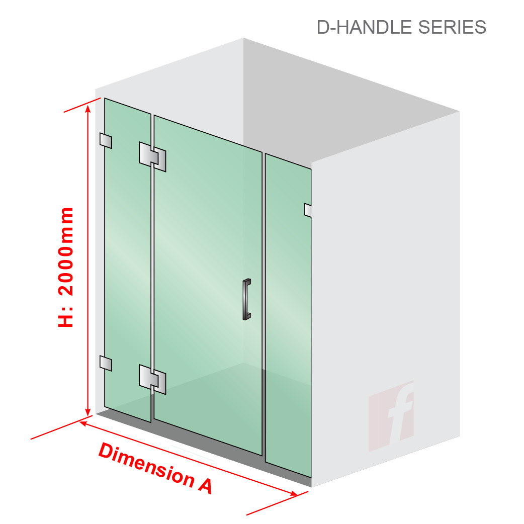 3 Panel  D-Handle (In-Line Showers)