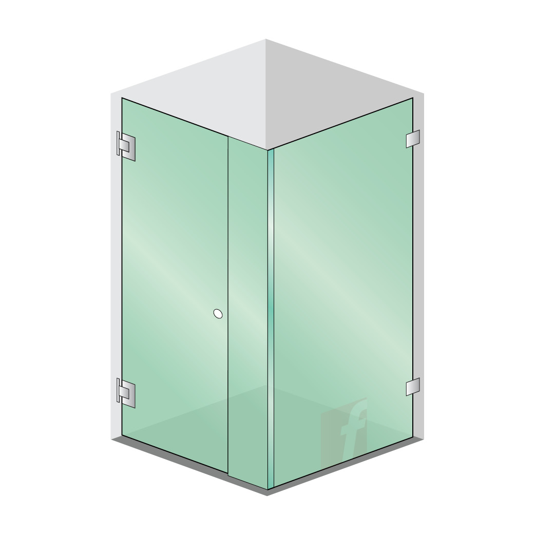 3 PANEL B CORNER SCREEN WITH BRUSHED COPPER HARDWARE