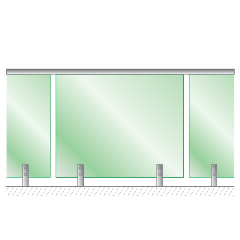 MPC15 Series (Top Mounted Handrail) (15mm Glass)