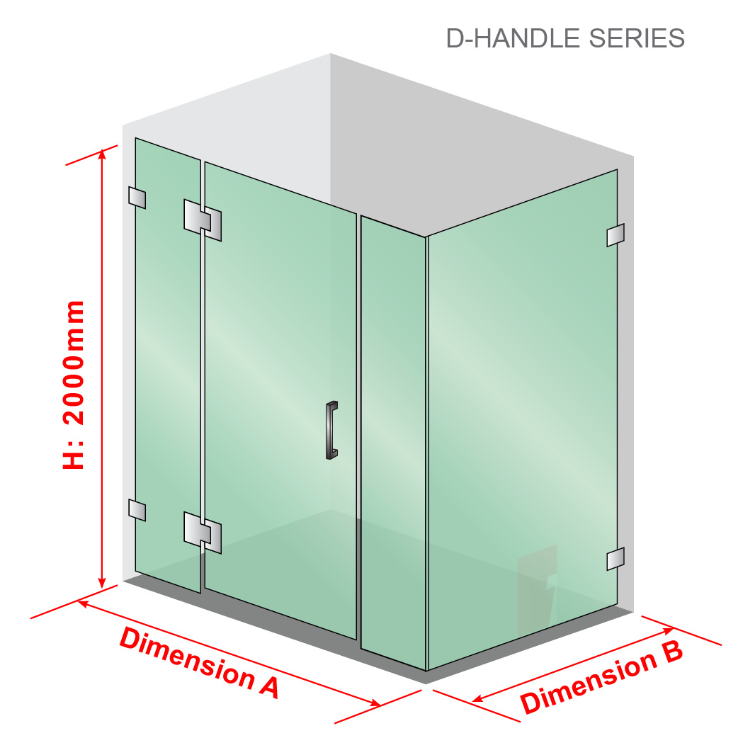 4 Panel  D-Handle (Corner Showers)