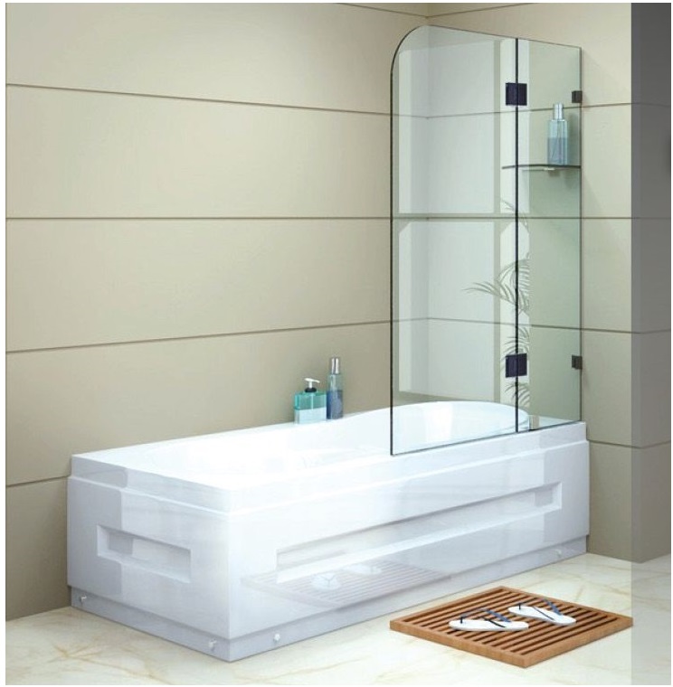 2 panel Curved Top 10mm Series Overbaths