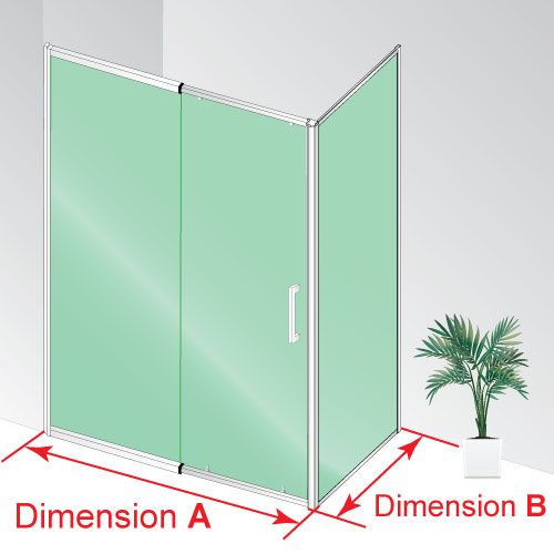 Single Sliding Door Corner Series (Polished Anodised)