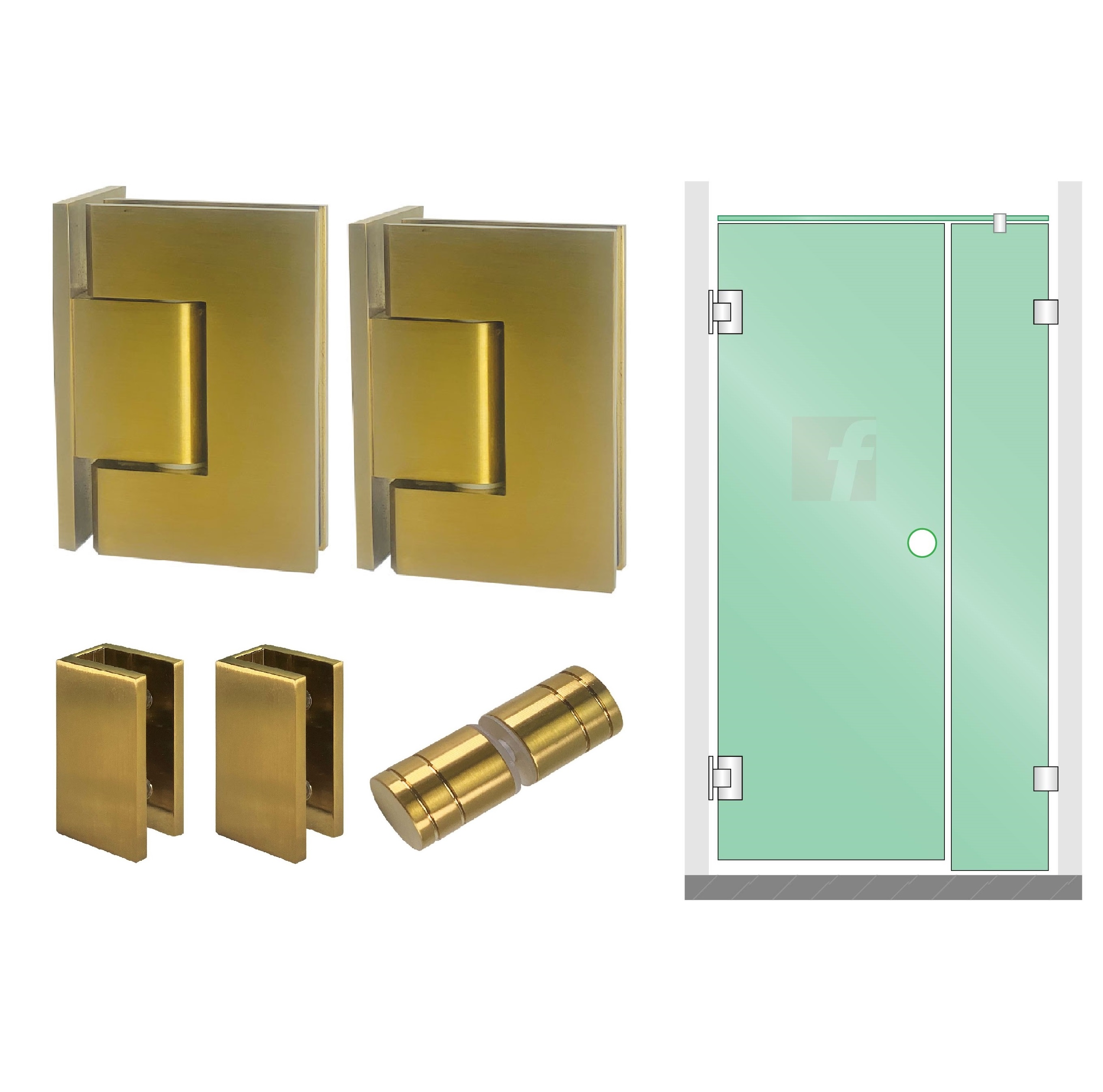 2 Panel B (In-Line) BRUSHED BRASS FINISH