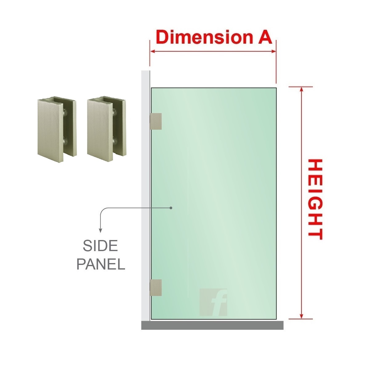 10mm Toughened Glass (Brushed Nickel Hardware)