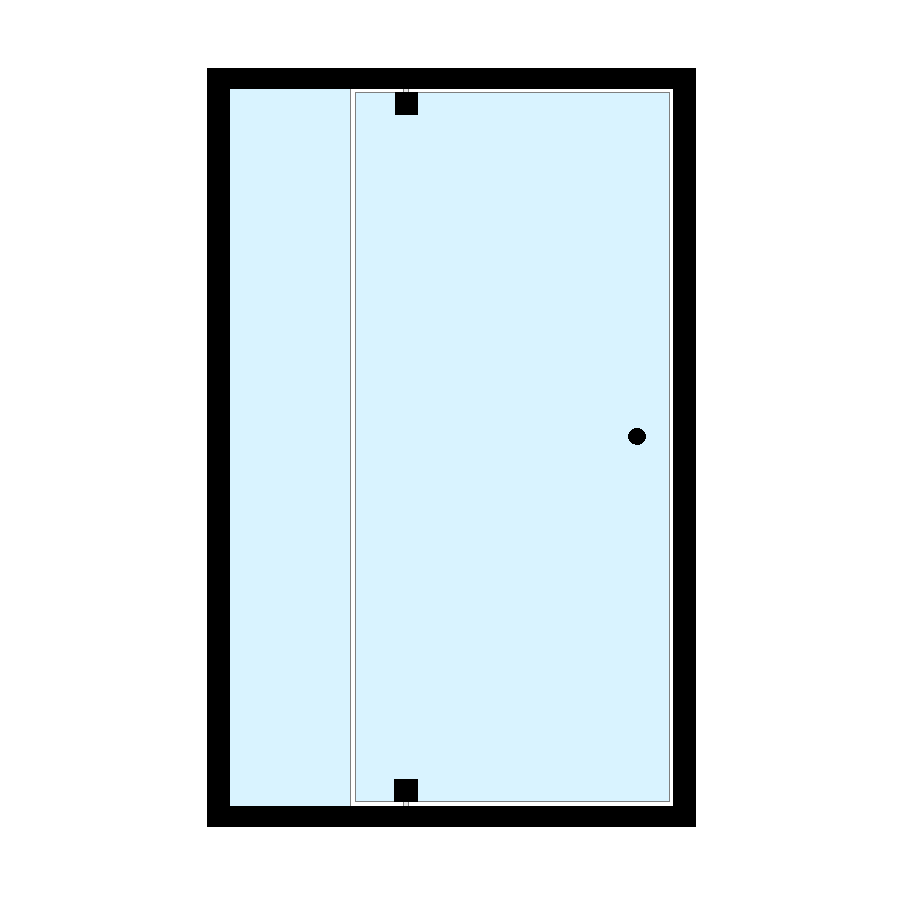 2 PANEL A (RIGHT) INLINE SHOWER AVALIABLE IN 6 COLORS