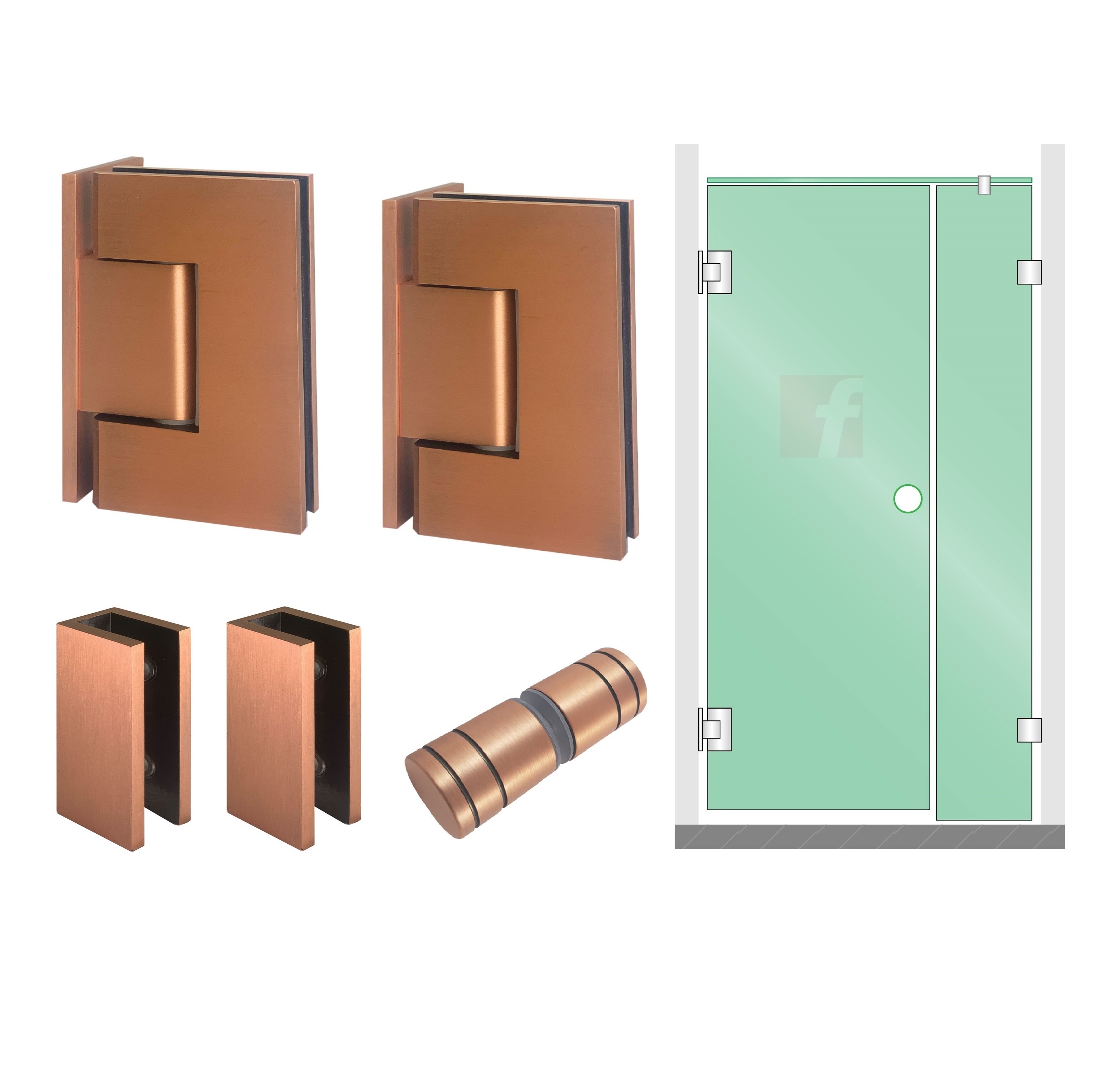 2 Panel B (Inline) BRUSHED ROSE GOLD FINISH
