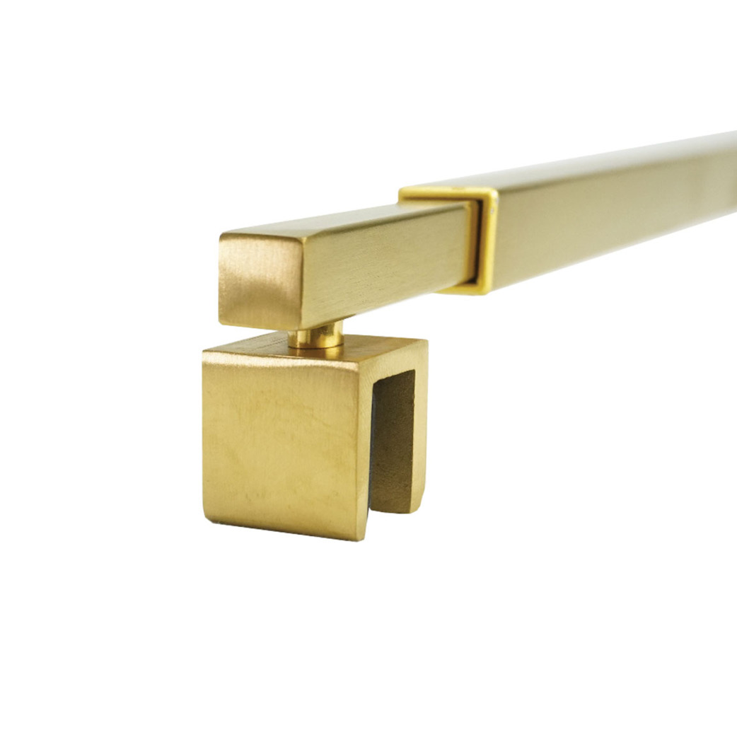 	10mm Toughened Glass (Brushed Brass Hardware)