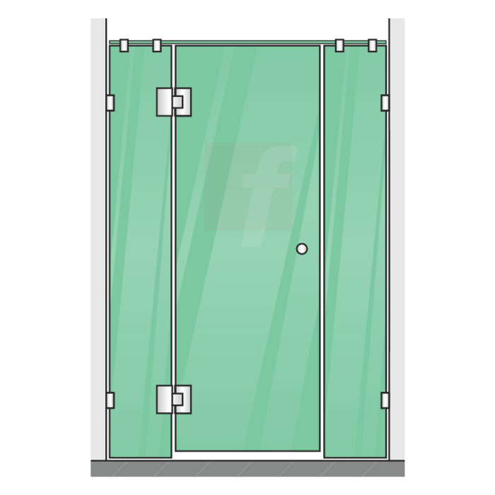 3 PANEL INLINE SCREEN WITH BRUSHED COPPER HARDWARE