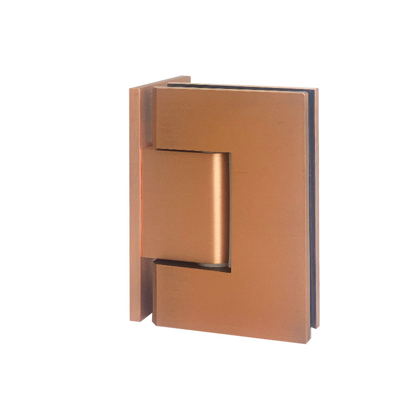 Glass to Wall 90 Deg L-Hinge (Brushed Copper)