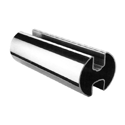 Tube 50mm 2 Slot 180 Deg Stainless Steel 5800mm - Polished (Priced to clear)