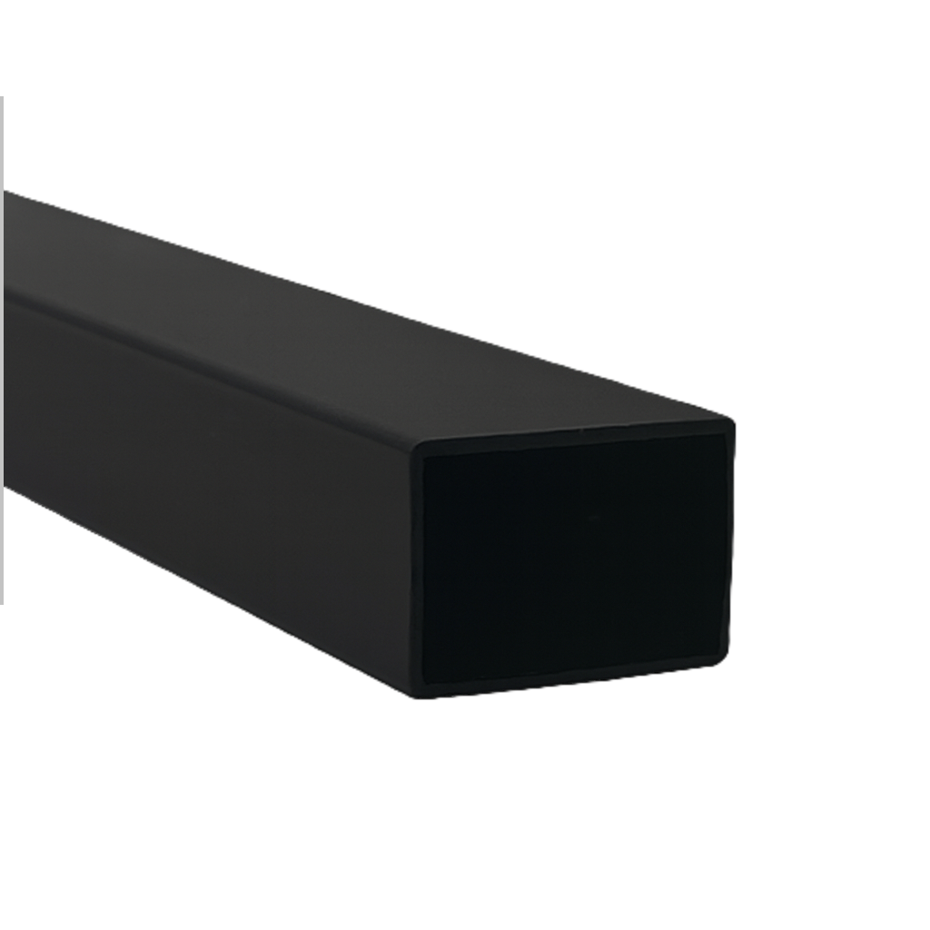 Non-Slotted Tube Square 21 x 30mm Stainless Steel 2900mm - Black