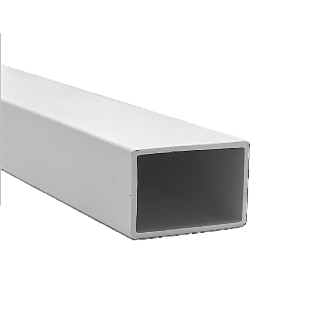 Non-Slotted Tube Square 21 x 30mm Stainless Steel 5800mm - Matte White