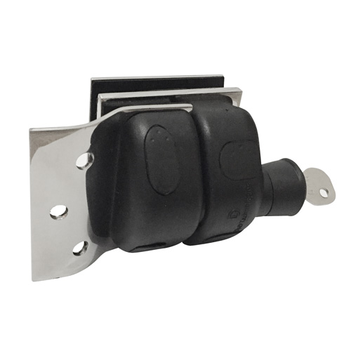 Friction Latch D&D Glass-to-Round Post - Polished (Lockable Latch)