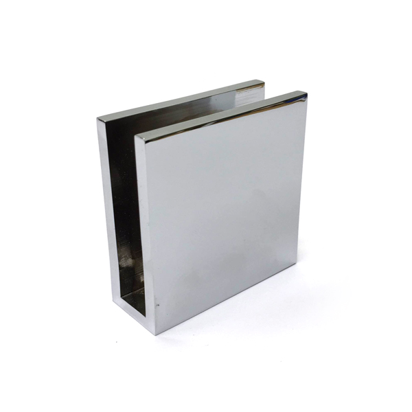 Glass-to-Wall/Floor U-Clamp 50mm x 50mm - Square Series (Chrome Finish)