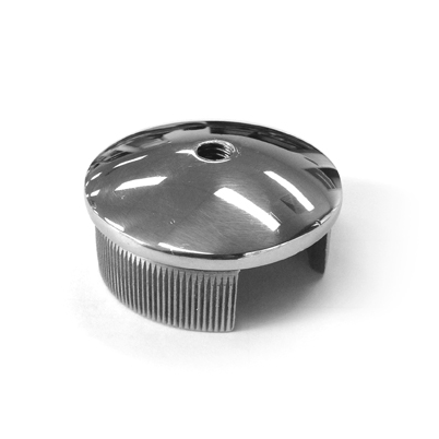 Slotted 50mm Post Cap Threaded Stainless Steel - Polished