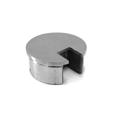 Post Cap Single Notch To Suit 50mm Round Single Slotted Stainless Steel Tube- Satin