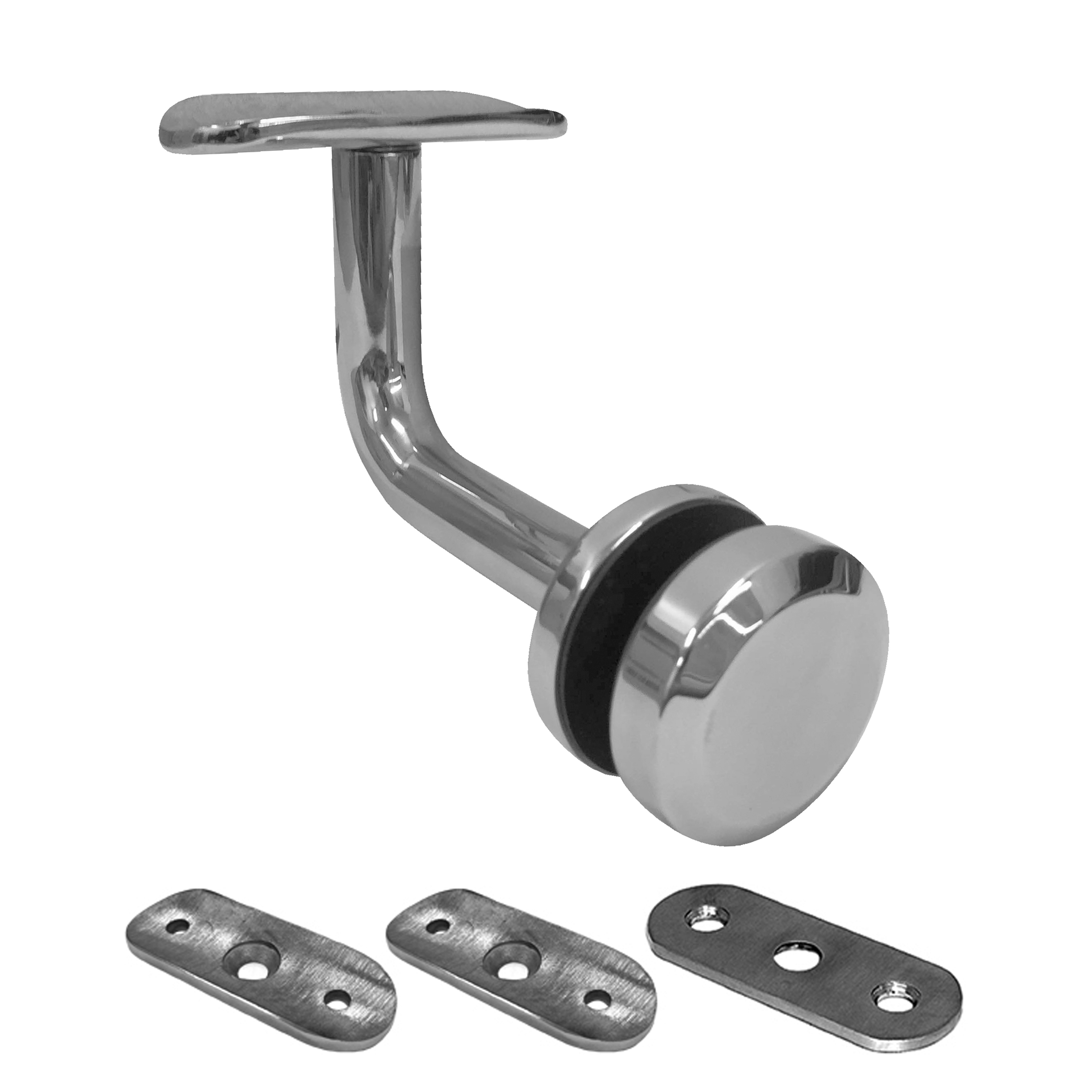 Glass-to-Handrail Bracket - to suit R38/R50/Flat Handrail - Polished