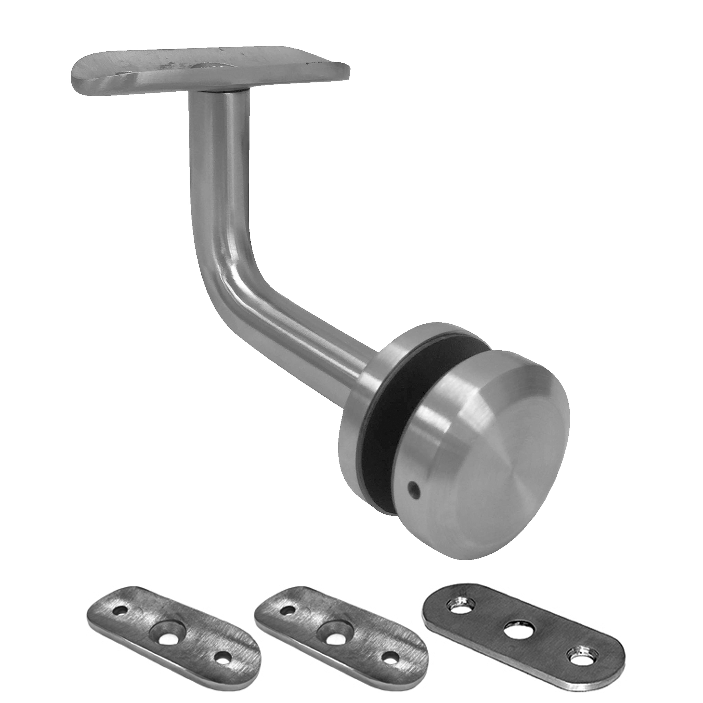 Glass-to-Handrail Bracket - to suit R38/R50/Flat Handrail - Satin