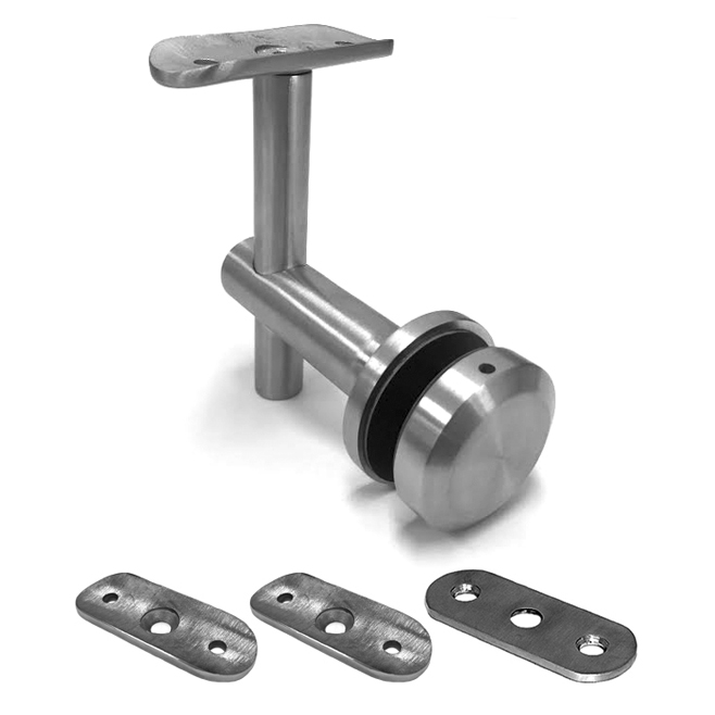 Adjustable Glass-to-Handrail Bracket (Concealed) - to suit R38 / R50 / Flat Handrail - Satin