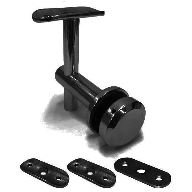 Adjustable Glass-to-Handrail Bracket (Concealed) - to suit R38 / R50 / Flat Handrail - Black