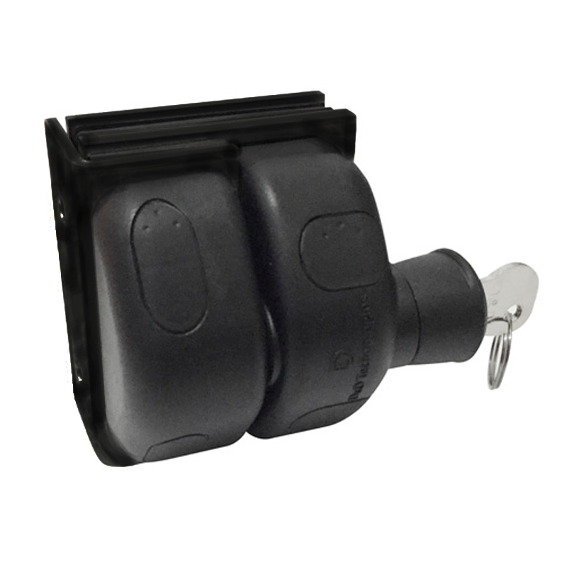 Friction Latch D&D Glass-to-Wall - Black (Lockable Latch)