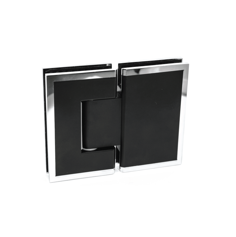 Glass to Glass 180 Deg Hinge (Chrome-Black)