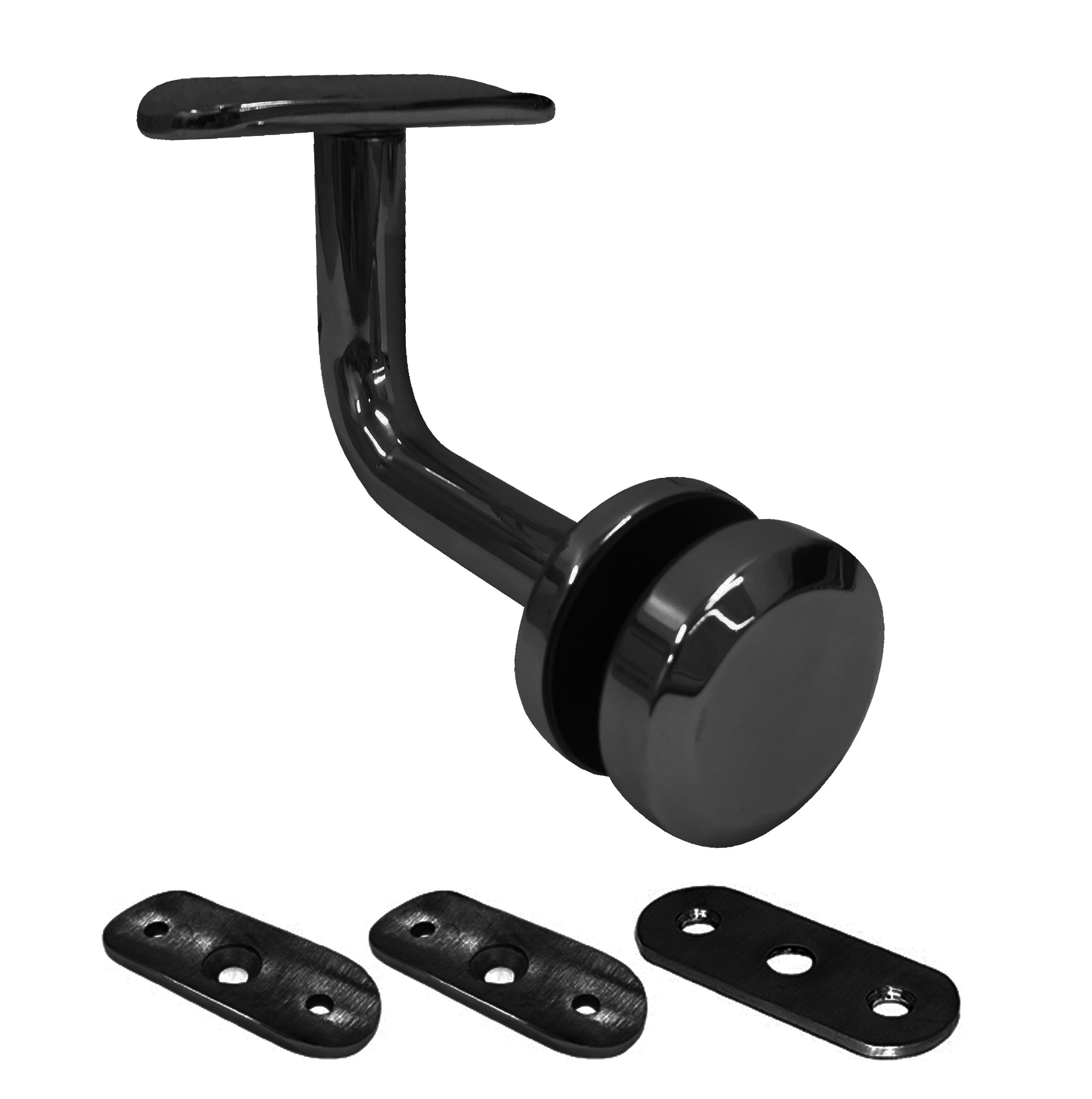 Glass-to-Handrail Bracket - to suit R38/R50/Flat Handrail - Black