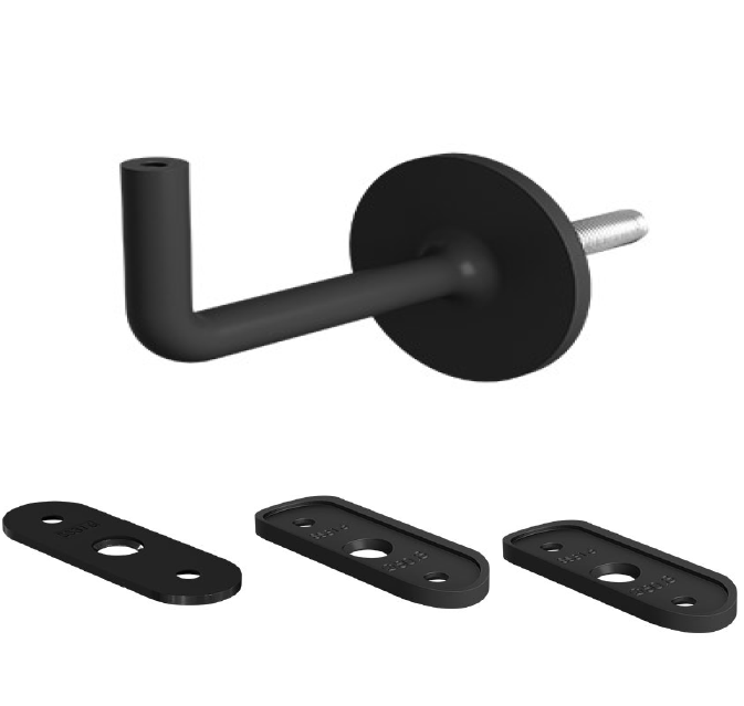 Fixed Wall-to-Handrail Bracket Concealed Fixing - Black