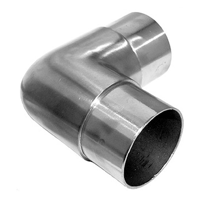 Round Tube 50mm Corner Connector 90Deg Stainless Steel - Satin