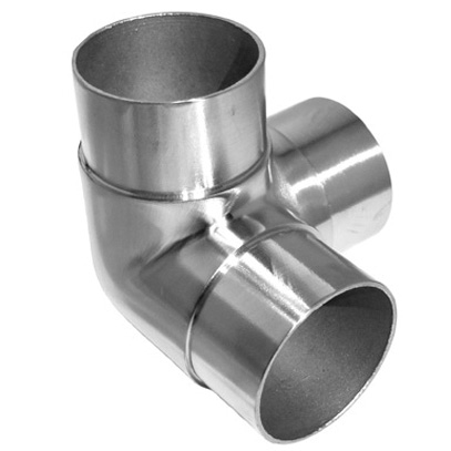 Round Tube 50mm Corner Connector 3-Way Stainless Steel - Satin