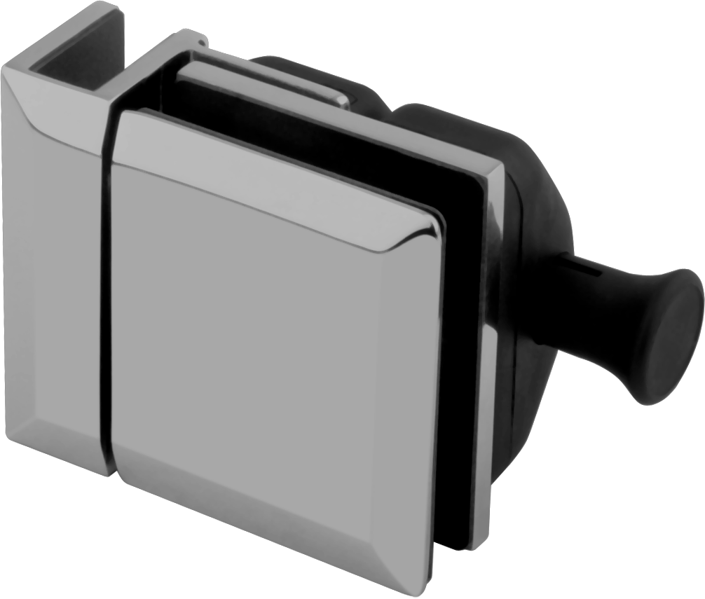 Edge Latch Glass-to-Glass 90 Deg External Swing (Bevel Edge) - Satin