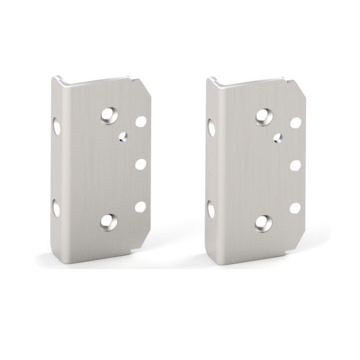 Atlantic Glass to Sq Post Hinge Bracket Set - Satin Finish