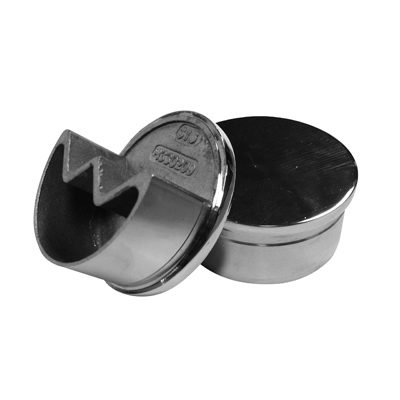 Post End Cap for 50mm 90? Slotted Tube Stainless Steel ? Satin