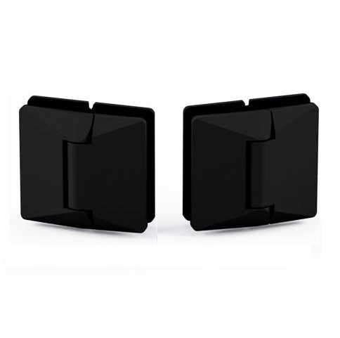 Atlantic Glass to Glass Soft Closing Hinge Set - Black Finish